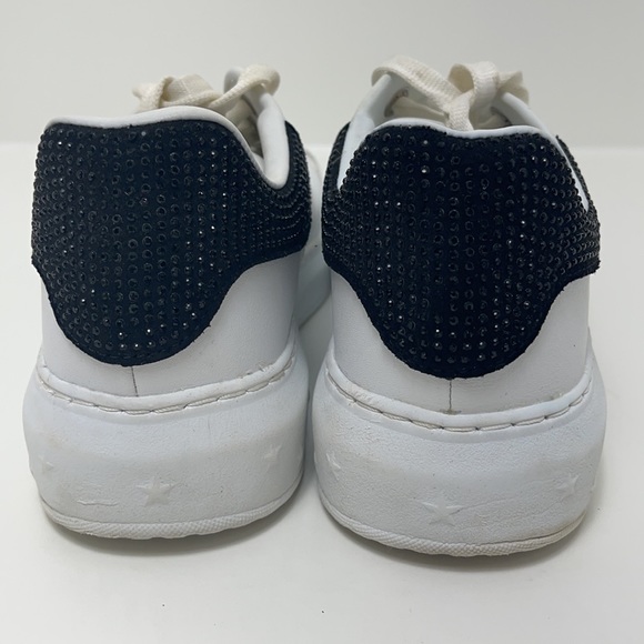 Sketchers Los Angeles street shoes white black rhinestones leather platform 8.5 - Picture 3 of 9